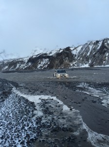 Crossing a river in Thorsmark. Seatbelts optional.